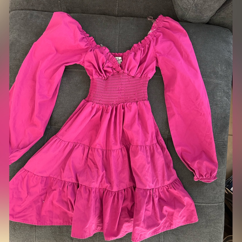 JforJustify dress. Purple/pink color. Size small but will fit a medium